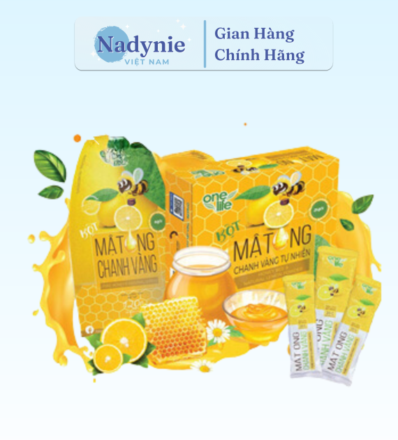 BỘT MẬT ONG CHANH VÀNG HỘP 25 GÓI*20GR