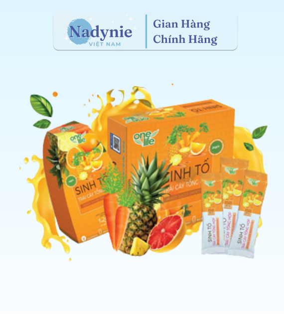SINH TỐ TỔNG HỢP TRÁI CÂY TỰ NHIÊN HỘP 25 GÓI*20GR
