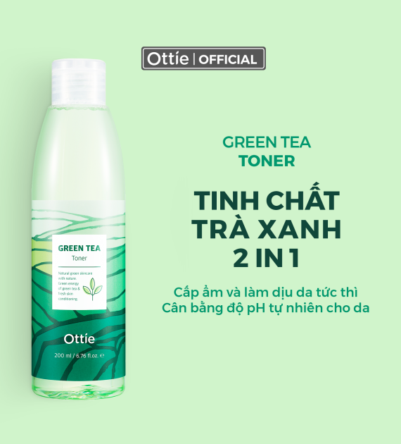 Nước Cân Bằng Trà Xanh Ottie Green Tea Toner 200ml