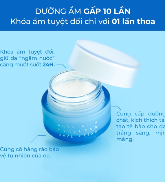 Kem Dưỡng Da Aquarich Hyaluron Wave Cream 60ml