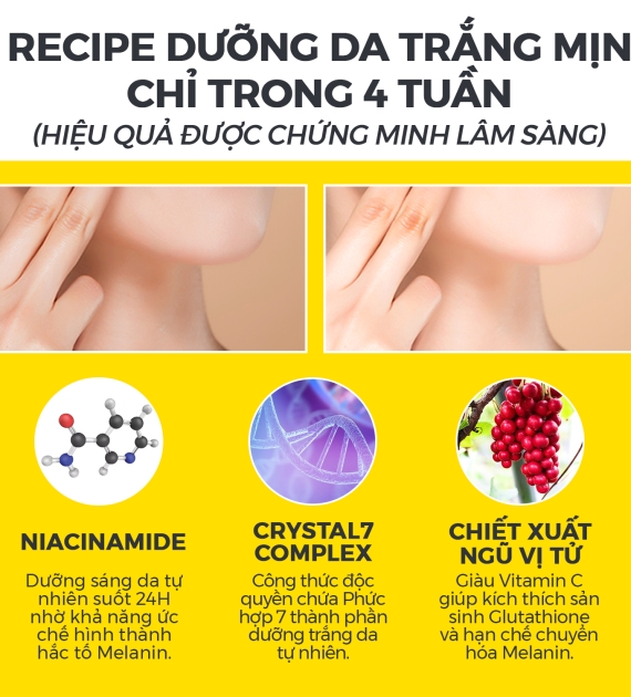 KEM CHỐNG NẮNG RE:CIPE  CRYSTAL SUN CREAM SPF50+ PA++++ 50 ML