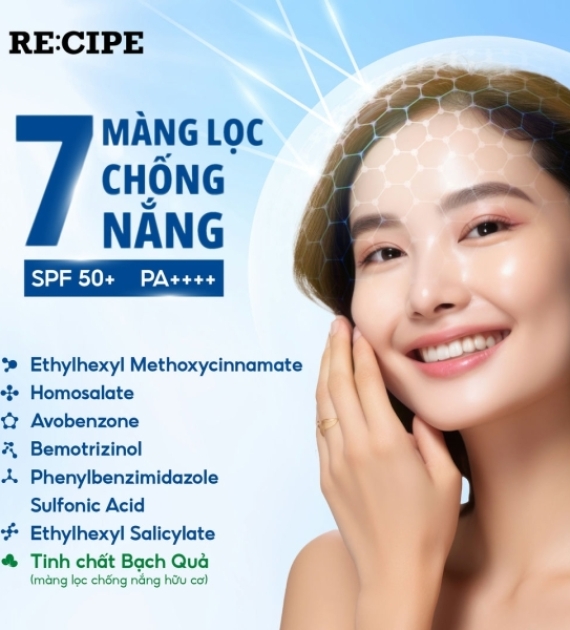 Xịt Chống Nắng RECIPE SPF50+ PA++++ Chống Nắng, Không Trôi Recipe Phyto Water Defense Sun Spray 50ml