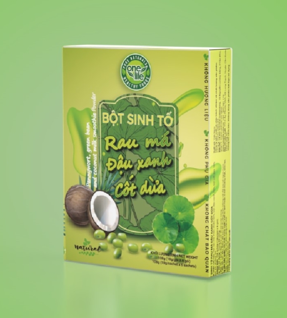 SINH TỐ RAU MÁ ĐẬU XANH CỐT DỪA HỘP 6 GÓI*20GR