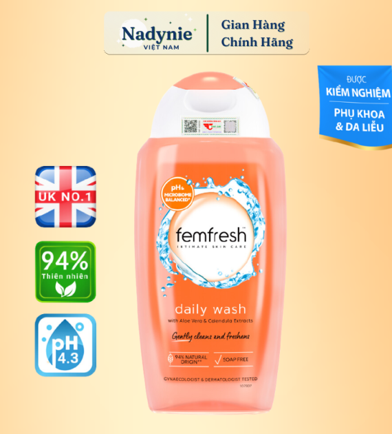 DUNG DỊCH VỆ SINH PHỤ NỮ CAO CẤP HÀNG NGÀY FEMFESH DAILY WASH 250ML