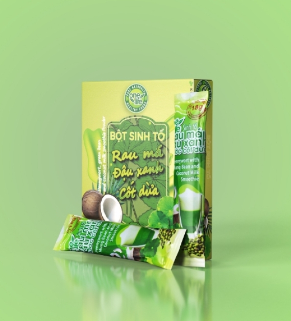 SINH TỐ RAU MÁ ĐẬU XANH CỐT DỪA HỘP 6 GÓI*20GR